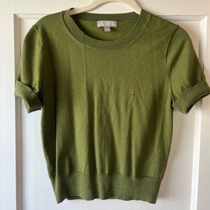 J. Crew Olive Knit Crewneck Sweater